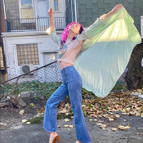 SOLD Mint Green Robe Vintage 60's - Picture 5 of 16